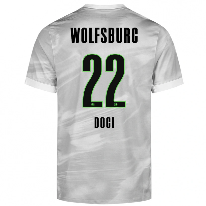 Danxen Mujer Camiseta Adrian Doci #22 Gris Blanco 2ª Equipación 2025/26 La Camisa