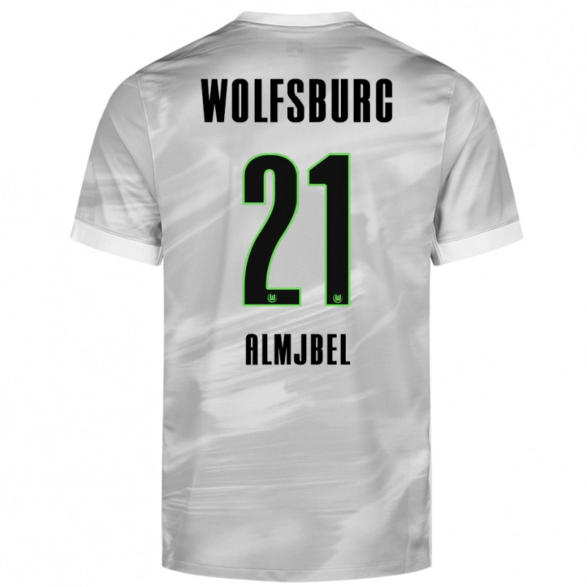 Danxen Mujer Camiseta Mohamad Almjbel #21 Gris Blanco 2ª Equipación 2025/26 La Camisa