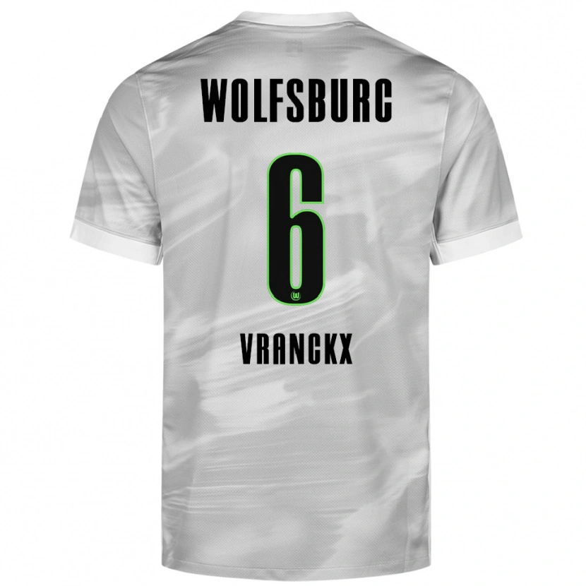 Danxen Mujer Camiseta Aster Vranckx #6 Gris Blanco 2ª Equipación 2025/26 La Camisa