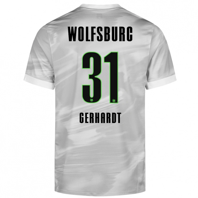 Danxen Mujer Camiseta Yannick Gerhardt #31 Gris Blanco 2ª Equipación 2025/26 La Camisa