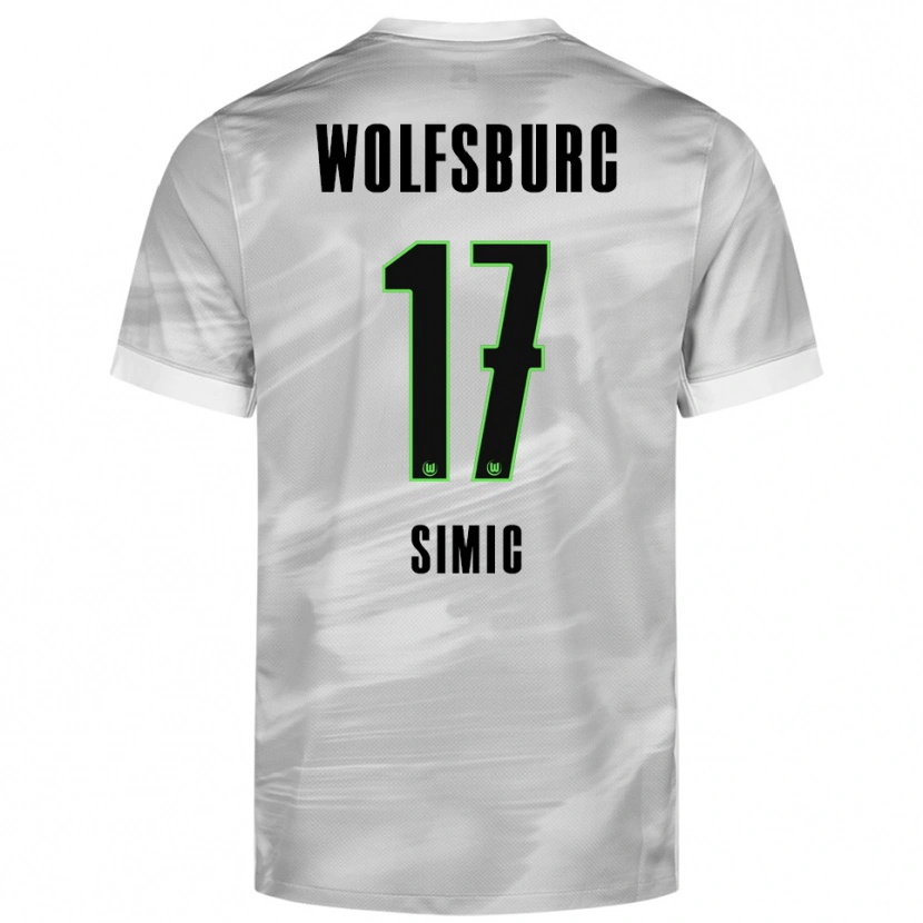 Danxen Mujer Camiseta Karlo Simic #17 Gris Blanco 2ª Equipación 2025/26 La Camisa