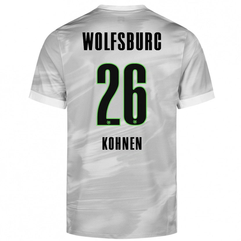 Danxen Mujer Camiseta Ben Kohnen #26 Gris Blanco 2ª Equipación 2025/26 La Camisa