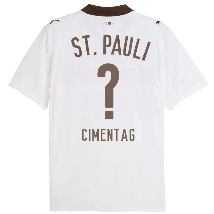 Danxen Mujer Camiseta Denis Cimentag #0 Blanco Rojo 2ª Equipación 2025/26 La Camisa