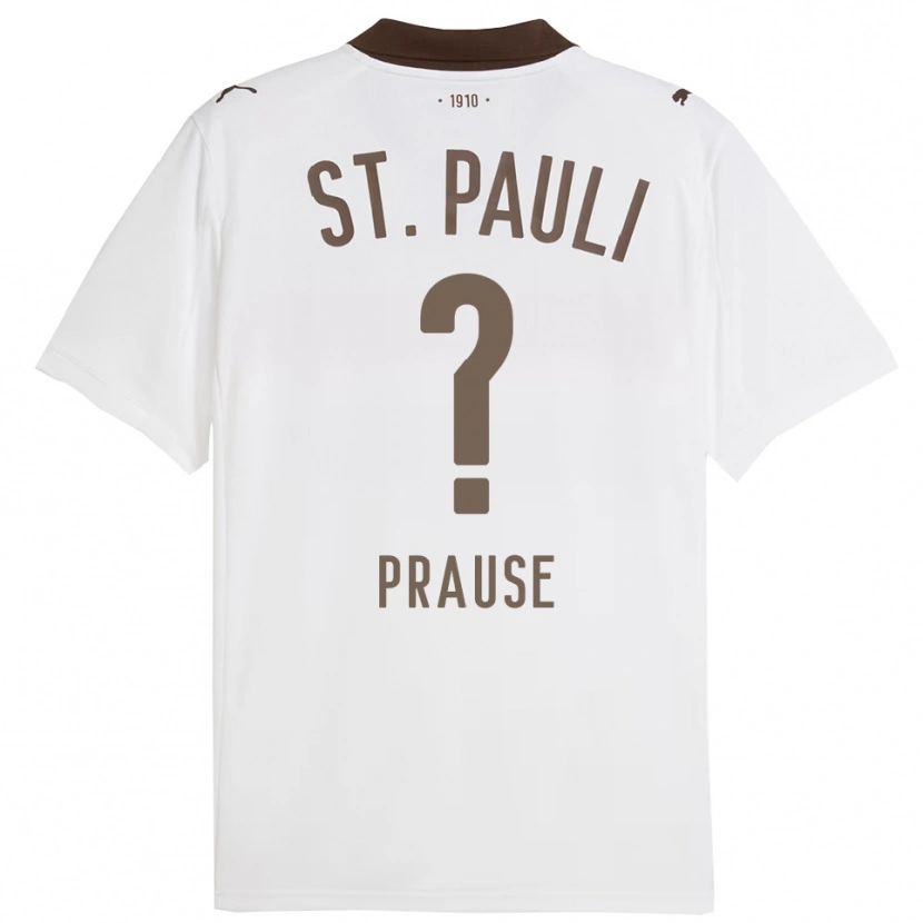 Danxen Mujer Camiseta Sebastian Prause #0 Blanco Rojo 2ª Equipación 2025/26 La Camisa