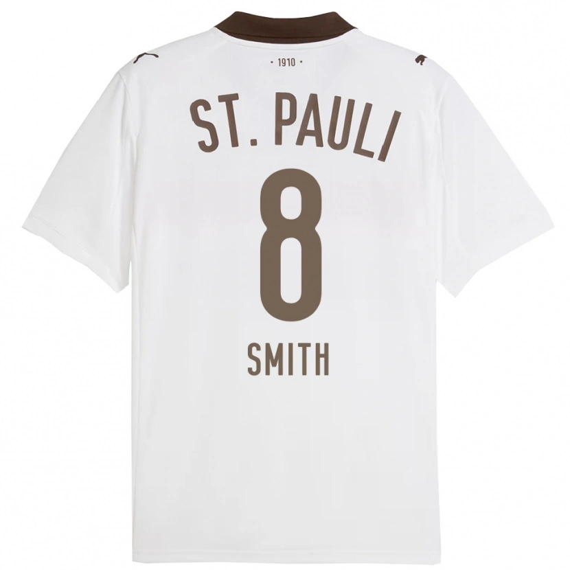 Danxen Mujer Camiseta Eric Smith #8 Blanco Rojo 2ª Equipación 2025/26 La Camisa
