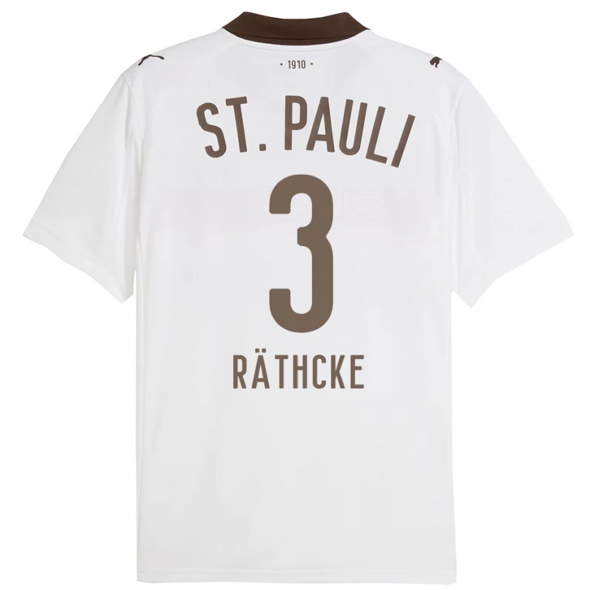 Danxen Mujer Camiseta Ole Räthcke #3 Blanco Rojo 2ª Equipación 2025/26 La Camisa