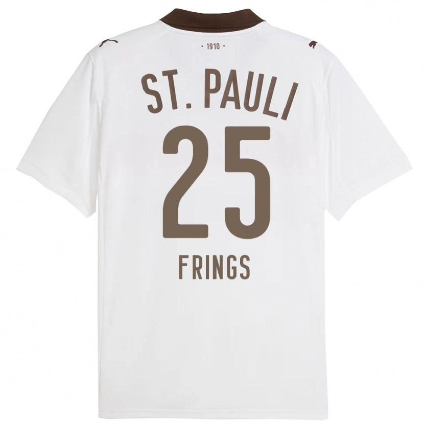 Danxen Mujer Camiseta Emma Frings #25 Blanco Rojo 2ª Equipación 2025/26 La Camisa