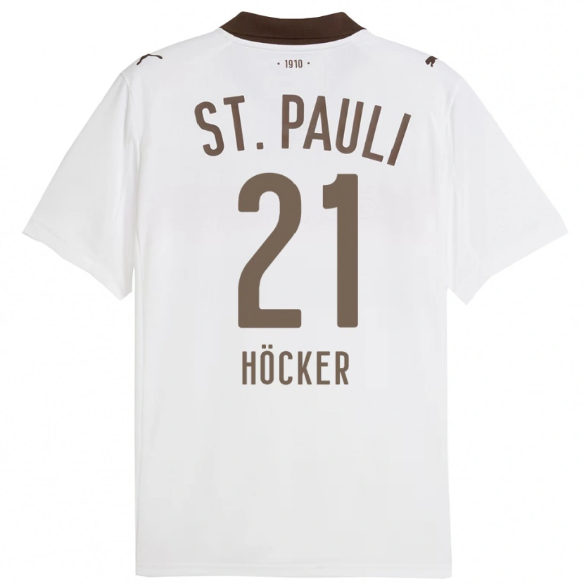 Danxen Mujer Camiseta Elias Höcker #21 Blanco Rojo 2ª Equipación 2025/26 La Camisa