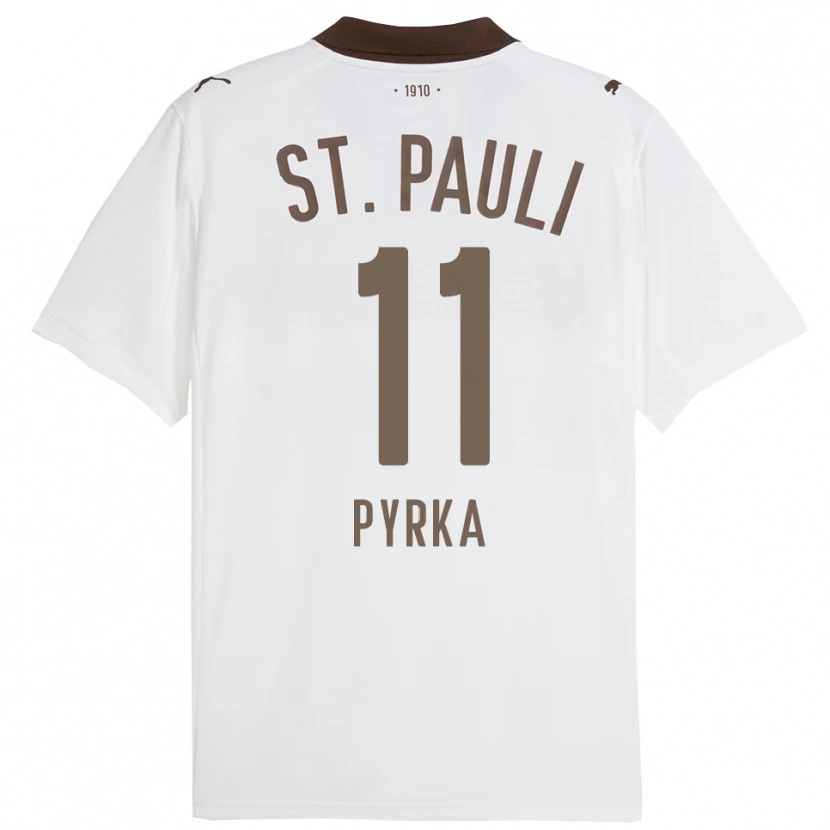 Danxen Mujer Camiseta Arkadiusz Pyrka #11 Blanco Rojo 2ª Equipación 2025/26 La Camisa