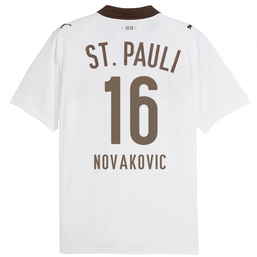Danxen Mujer Camiseta Milivoje Novakovic #16 Blanco Rojo 2ª Equipación 2025/26 La Camisa