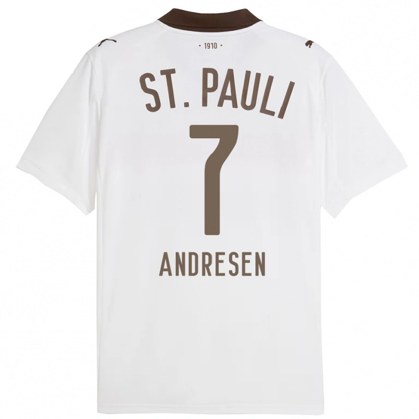 Danxen Mujer Camiseta Jan Andresen #7 Blanco Rojo 2ª Equipación 2025/26 La Camisa