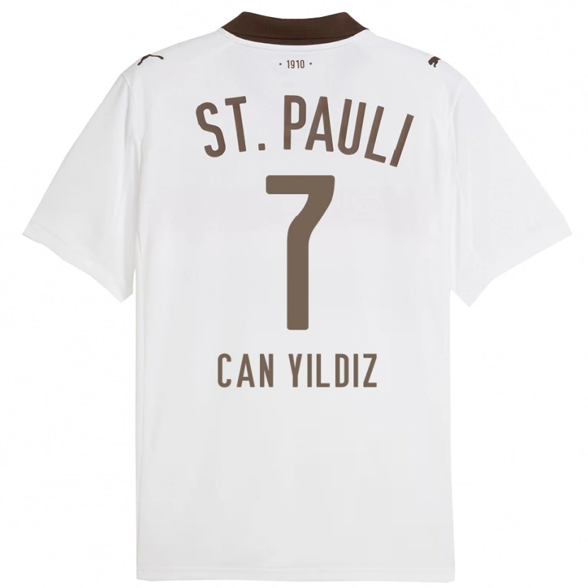 Danxen Mujer Camiseta Emre Can Yildiz #7 Blanco Rojo 2ª Equipación 2025/26 La Camisa