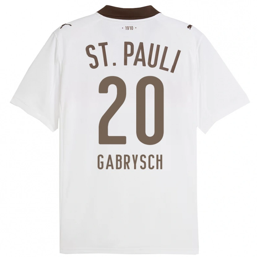 Danxen Mujer Camiseta David Gabrysch #20 Blanco Rojo 2ª Equipación 2025/26 La Camisa