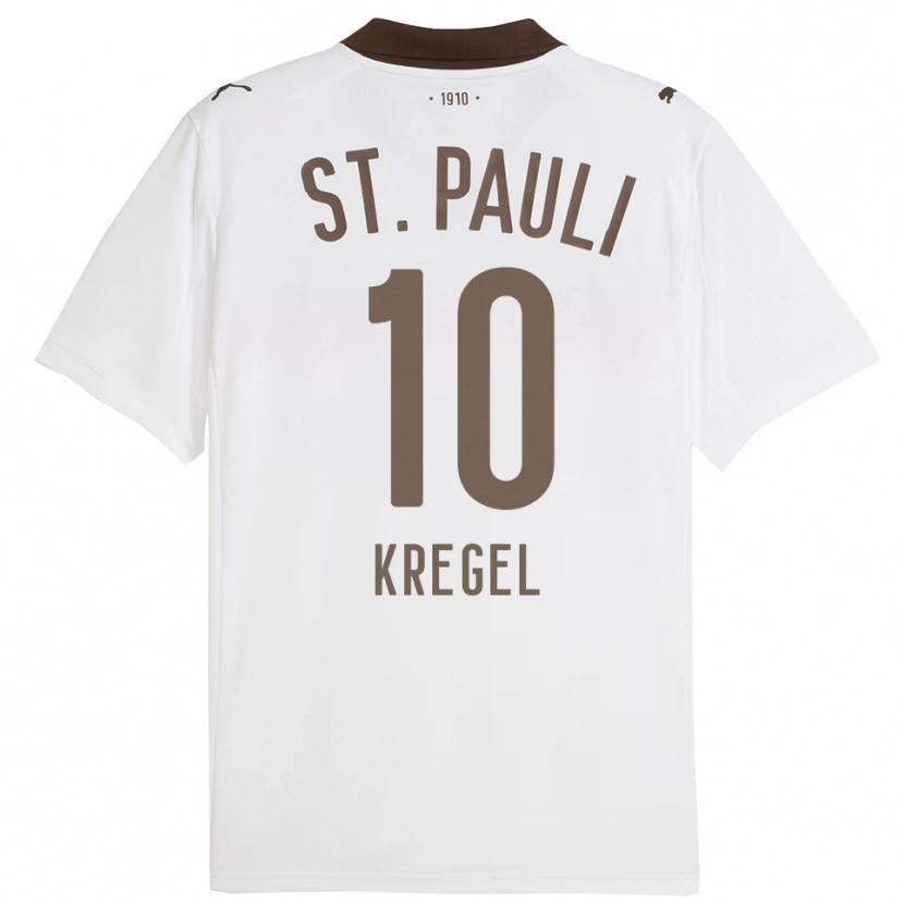 Danxen Mujer Camiseta Mareike Kregel #10 Blanco Rojo 2ª Equipación 2025/26 La Camisa