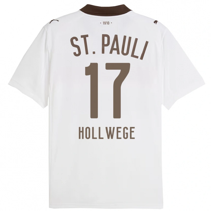 Danxen Mujer Camiseta Jonah Hollwege #17 Blanco Rojo 2ª Equipación 2025/26 La Camisa