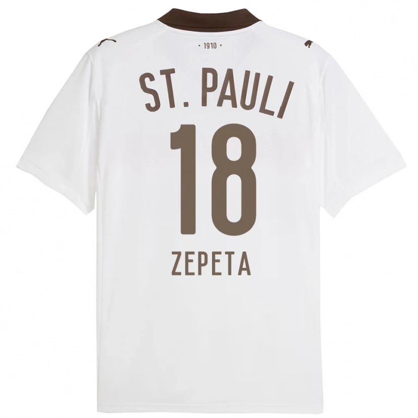 Danxen Mujer Camiseta Atakan Zepeta #18 Blanco Rojo 2ª Equipación 2025/26 La Camisa