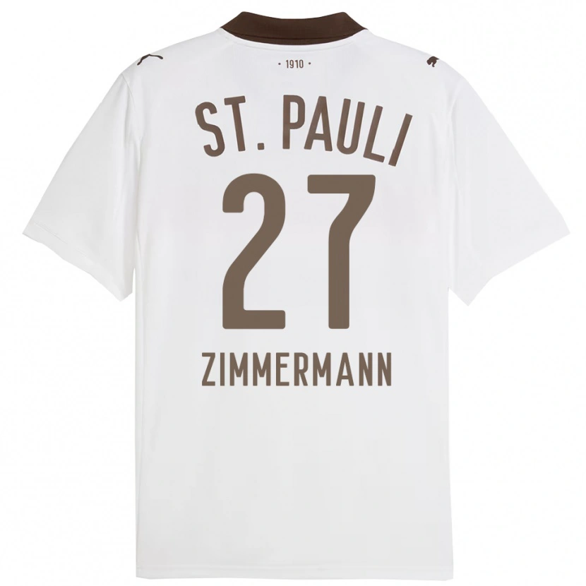 Danxen Mujer Camiseta Tara Zimmermann #27 Blanco Rojo 2ª Equipación 2025/26 La Camisa