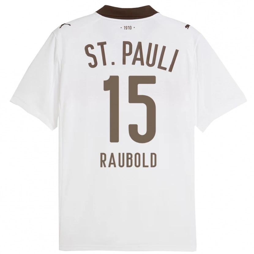 Danxen Mujer Camiseta Jannis Raubold #15 Blanco Rojo 2ª Equipación 2025/26 La Camisa