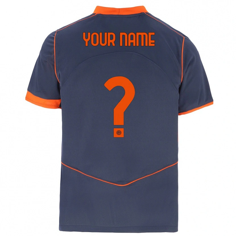 Danxen Mujer Camiseta Su Nombre #0 Gris Naranja Equipación Tercera 2025/26 La Camisa
