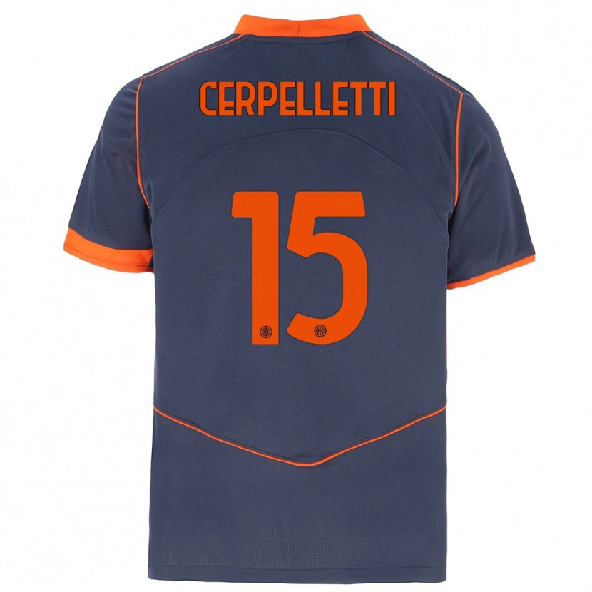 Danxen Mujer Camiseta Filippo Cerpelletti #15 Gris Naranja Equipación Tercera 2025/26 La Camisa
