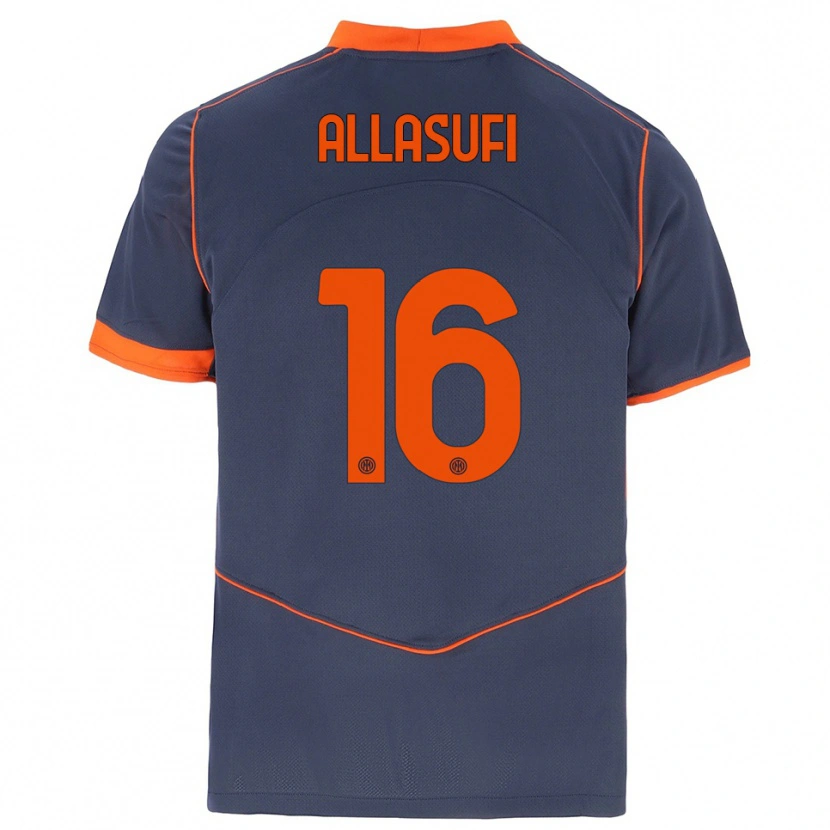 Danxen Mujer Camiseta Mattias Allasufi #16 Gris Naranja Equipación Tercera 2025/26 La Camisa