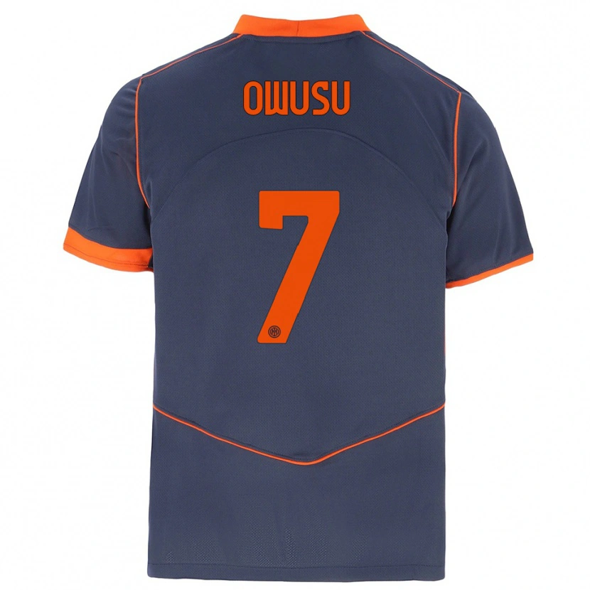 Danxen Mujer Camiseta Enoch Owusu #7 Gris Naranja Equipación Tercera 2025/26 La Camisa