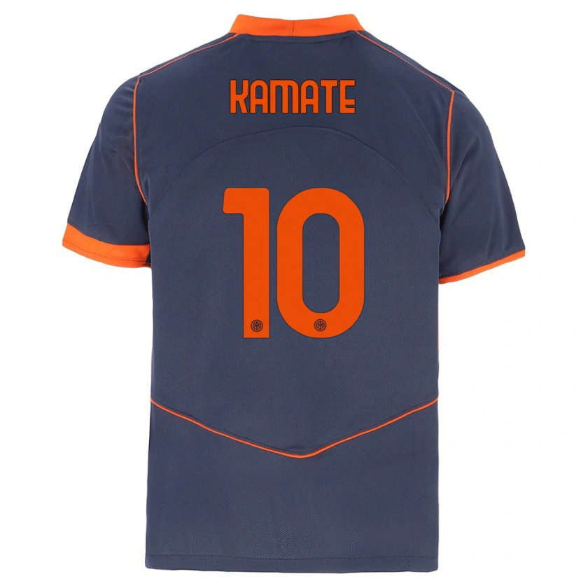 Danxen Mujer Camiseta Issiaka Kamate #10 Gris Naranja Equipación Tercera 2025/26 La Camisa