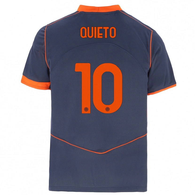 Danxen Mujer Camiseta Daniele Quieto #10 Gris Naranja Equipación Tercera 2025/26 La Camisa