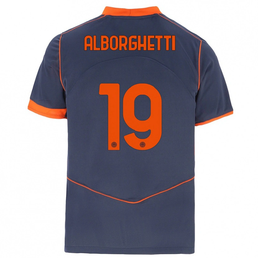 Danxen Mujer Camiseta Lisa Alborghetti #19 Gris Naranja Equipación Tercera 2025/26 La Camisa