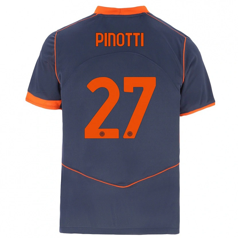 Danxen Mujer Camiseta Manuel Pinotti #27 Gris Naranja Equipación Tercera 2025/26 La Camisa