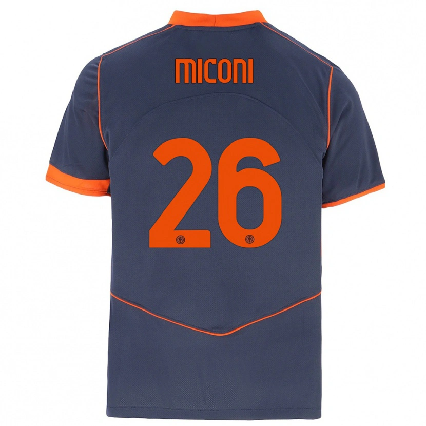 Danxen Mujer Camiseta Riccardo Miconi #26 Gris Naranja Equipación Tercera 2025/26 La Camisa