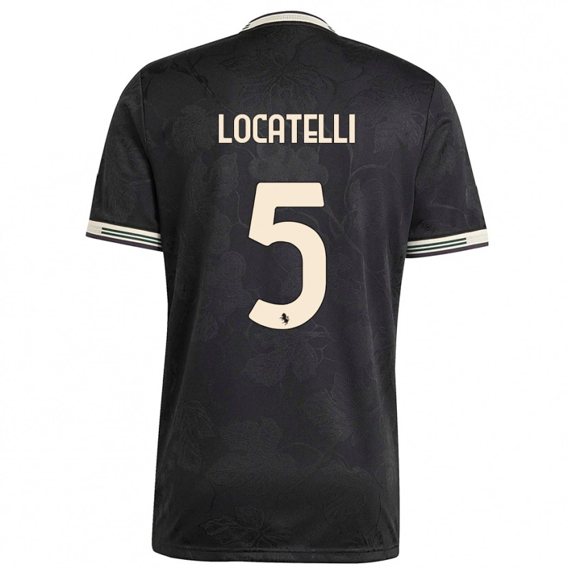 Danxen Mujer Camiseta Manuel Locatelli #5 Negro Blanco Verde Equipación Tercera 2025/26 La Camisa