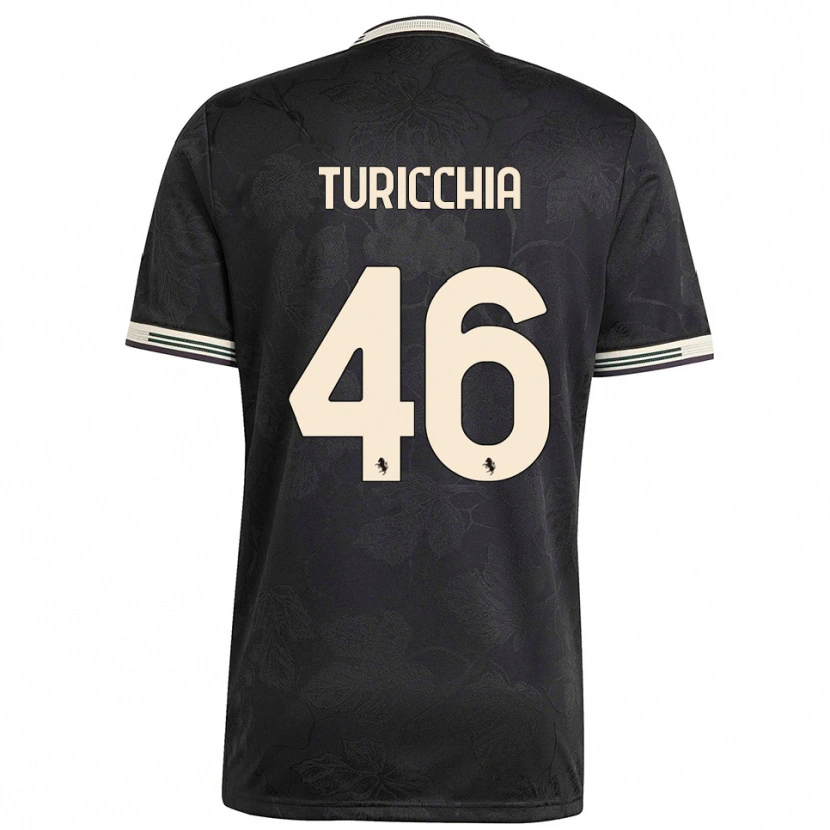 Danxen Mujer Camiseta Riccardo Turicchia #46 Negro Blanco Verde Equipación Tercera 2025/26 La Camisa