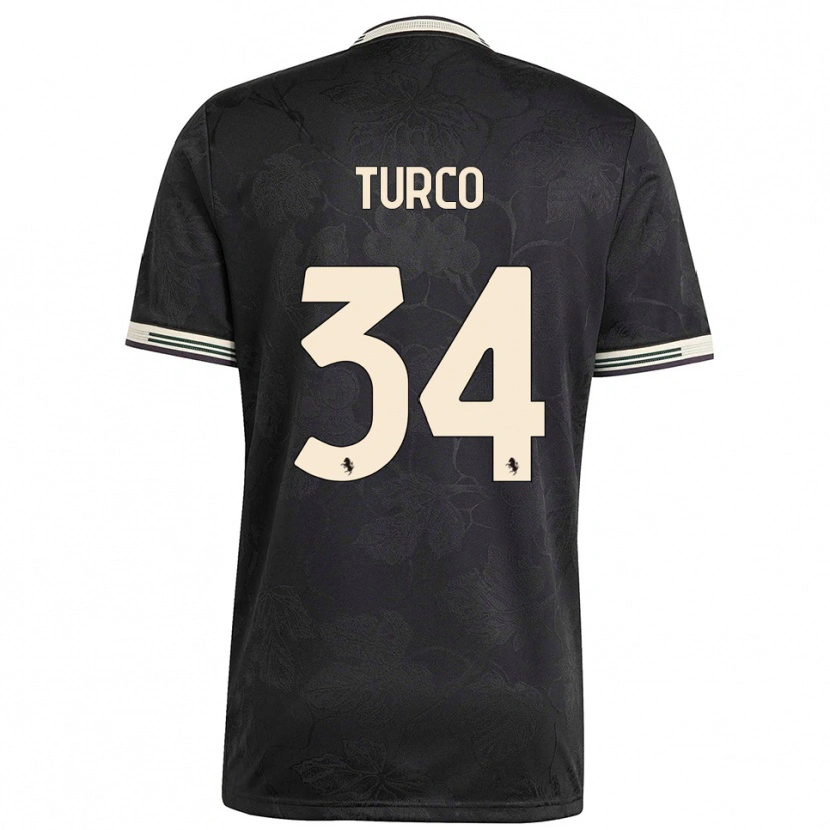 Danxen Mujer Camiseta Stefano Turco #34 Negro Blanco Verde Equipación Tercera 2025/26 La Camisa
