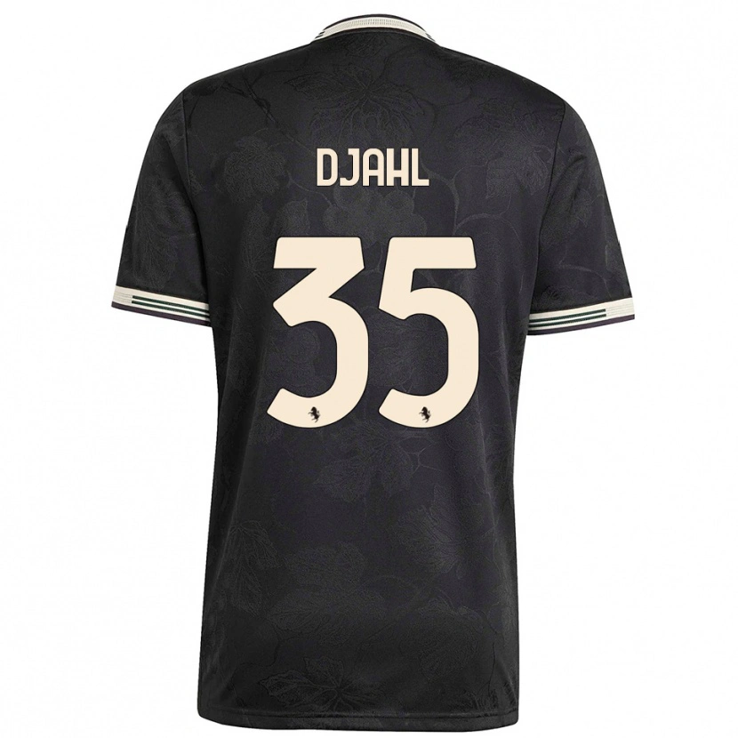 Danxen Mujer Camiseta Rayan Djahl #35 Negro Blanco Verde Equipación Tercera 2025/26 La Camisa
