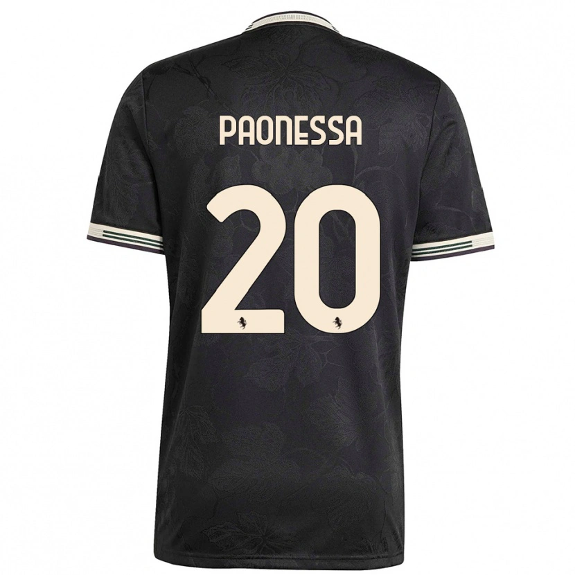 Danxen Mujer Camiseta Riccardo Paonessa #20 Negro Blanco Verde Equipación Tercera 2025/26 La Camisa