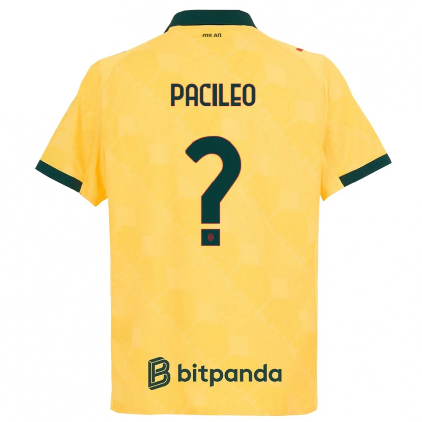 Danxen Mujer Camiseta Alessandro Pacileo #0 Amarillo Negro Equipación Tercera 2025/26 La Camisa