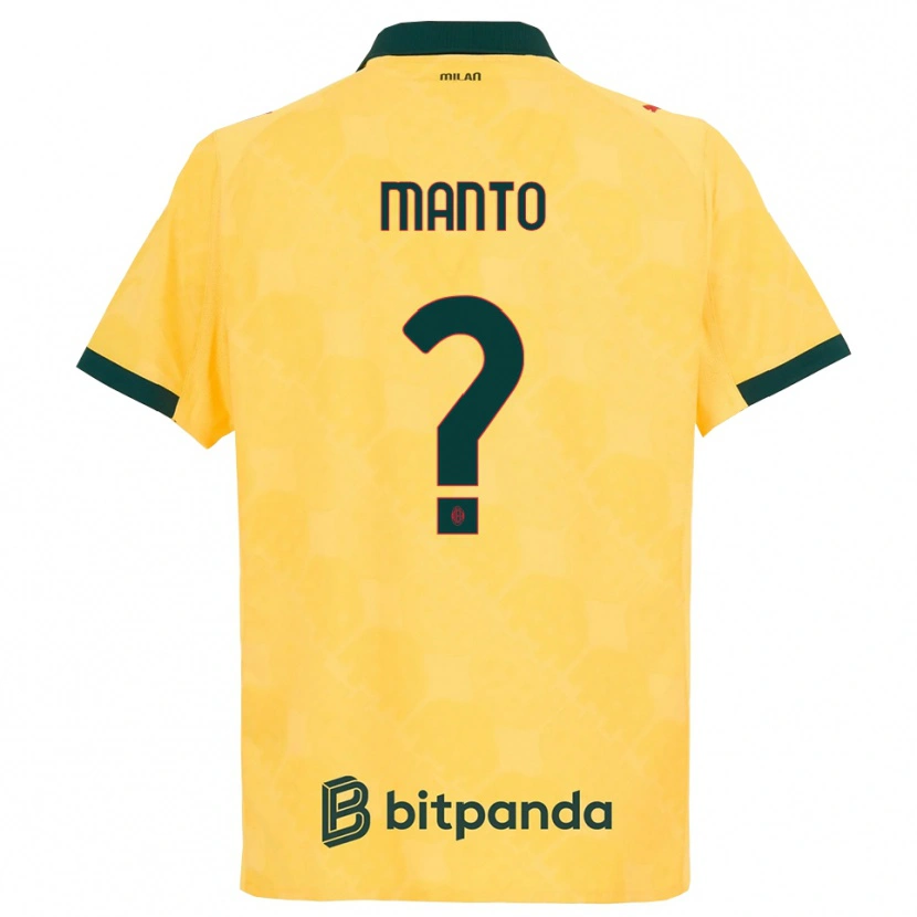 Danxen Mujer Camiseta Gaetano Manto #0 Amarillo Negro Equipación Tercera 2025/26 La Camisa