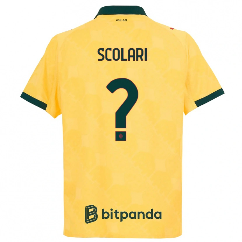 Danxen Mujer Camiseta Davide Scolari #0 Amarillo Negro Equipación Tercera 2025/26 La Camisa