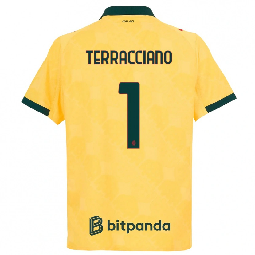 Danxen Mujer Camiseta Pietro Terracciano #1 Amarillo Negro Equipación Tercera 2025/26 La Camisa