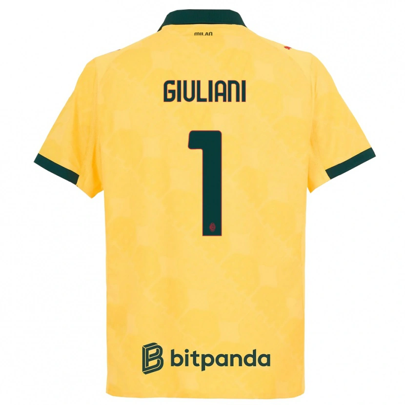 Danxen Mujer Camiseta Laura Giuliani #1 Amarillo Negro Equipación Tercera 2025/26 La Camisa