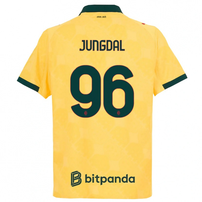 Danxen Mujer Camiseta Andreas Jungdal #96 Amarillo Negro Equipación Tercera 2025/26 La Camisa