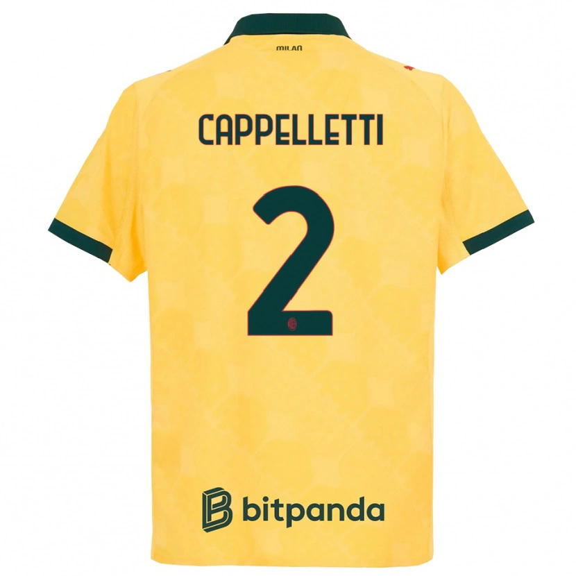 Danxen Mujer Camiseta Mattia Cappelletti #2 Amarillo Negro Equipación Tercera 2025/26 La Camisa