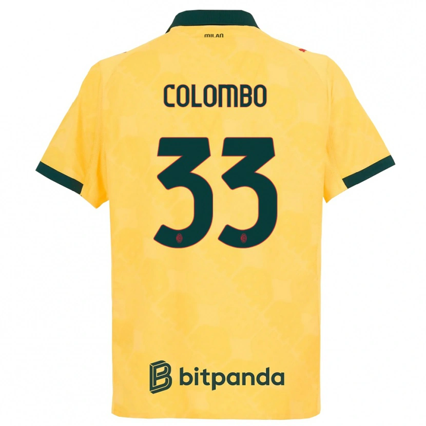 Danxen Mujer Camiseta Federico Colombo #33 Amarillo Negro Equipación Tercera 2025/26 La Camisa
