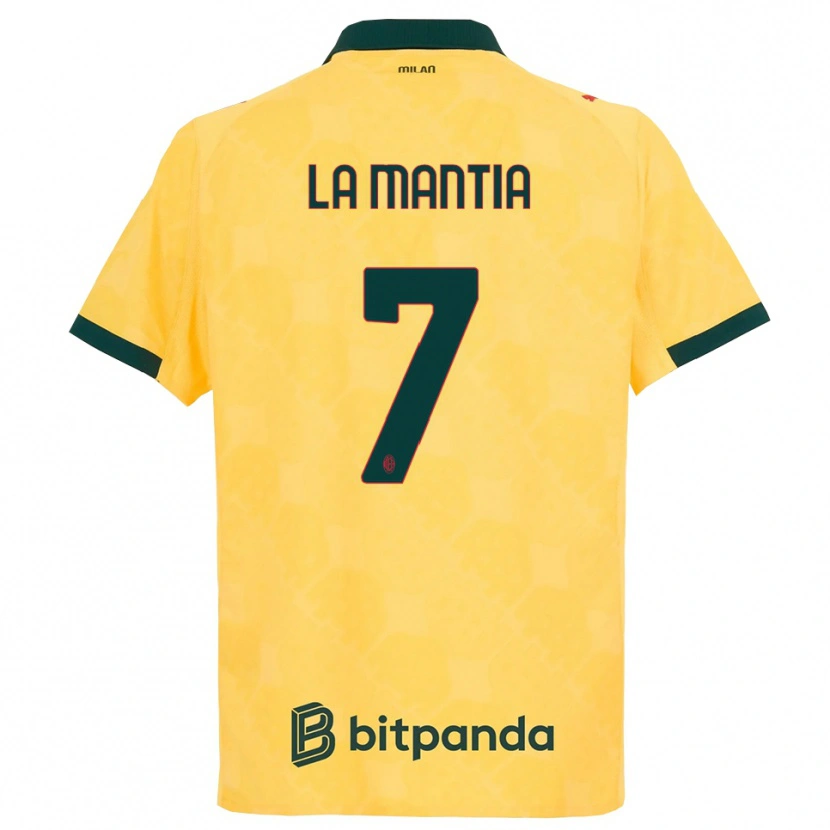 Danxen Mujer Camiseta Simon La Mantia #7 Amarillo Negro Equipación Tercera 2025/26 La Camisa