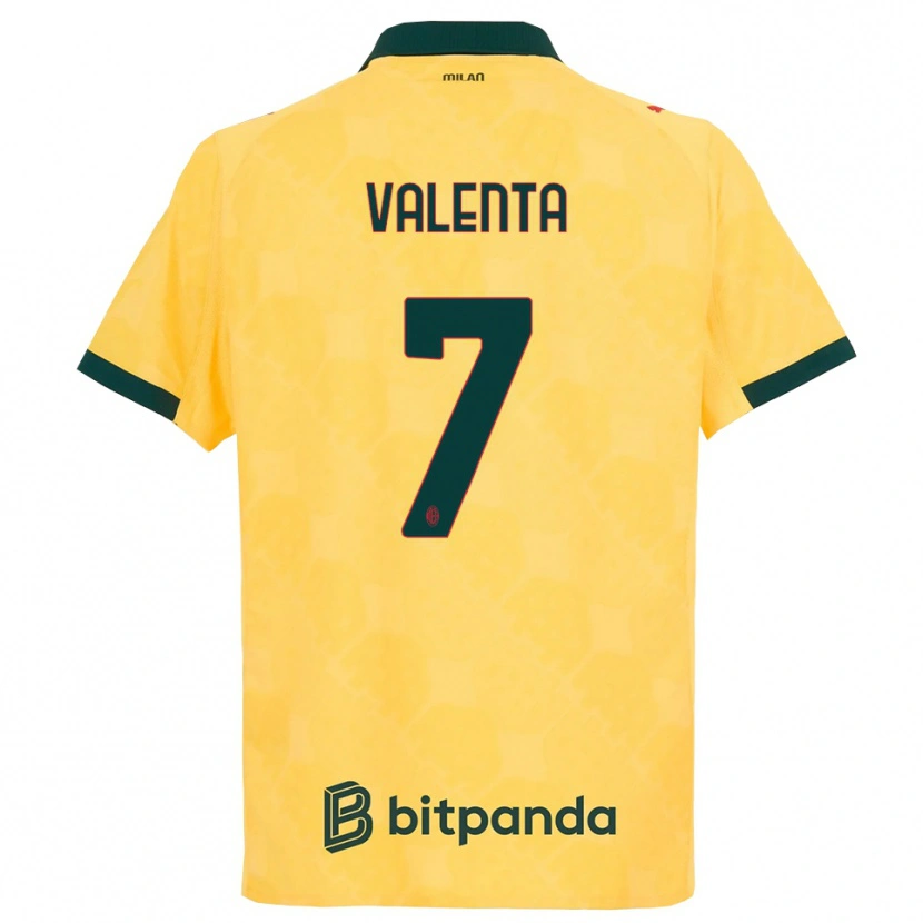 Danxen Mujer Camiseta Tommaso Valenta #7 Amarillo Negro Equipación Tercera 2025/26 La Camisa