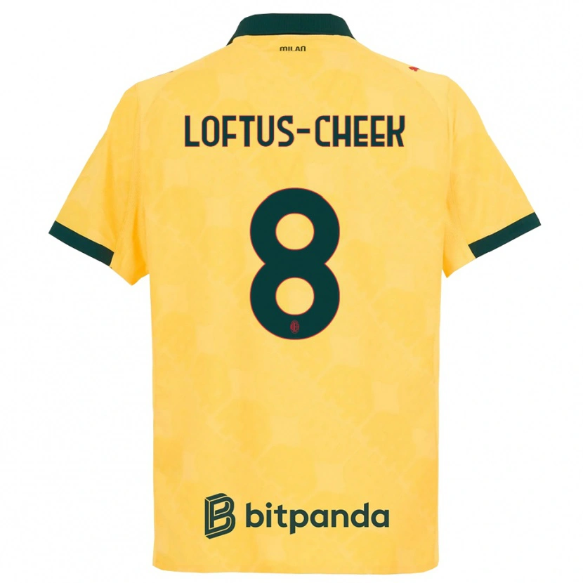 Danxen Mujer Camiseta Ruben Loftus-Cheek #8 Amarillo Negro Equipación Tercera 2025/26 La Camisa