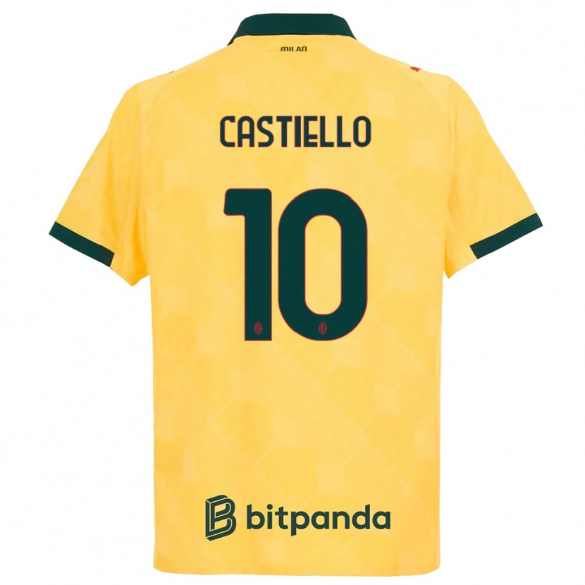 Danxen Mujer Camiseta Alex Castiello #10 Amarillo Negro Equipación Tercera 2025/26 La Camisa