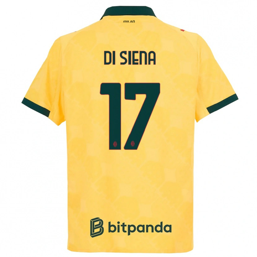 Danxen Mujer Camiseta Andrea Di Siena #17 Amarillo Negro Equipación Tercera 2025/26 La Camisa