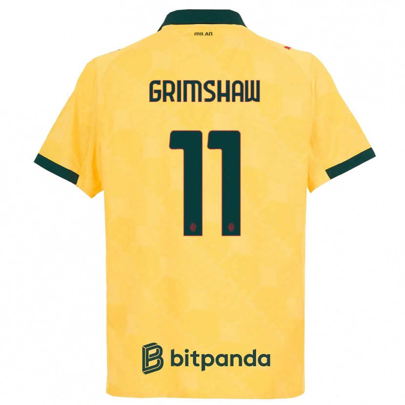Danxen Mujer Camiseta Christy Grimshaw #11 Amarillo Negro Equipación Tercera 2025/26 La Camisa